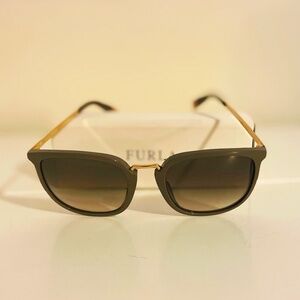 Furla Sunglasses, Grey & Gold with Original box